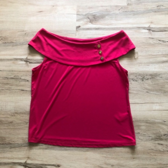 MASSIVE $10 SALE Melanie Lyne Pink Off Shoulder Blouse - Picture 7 of 13